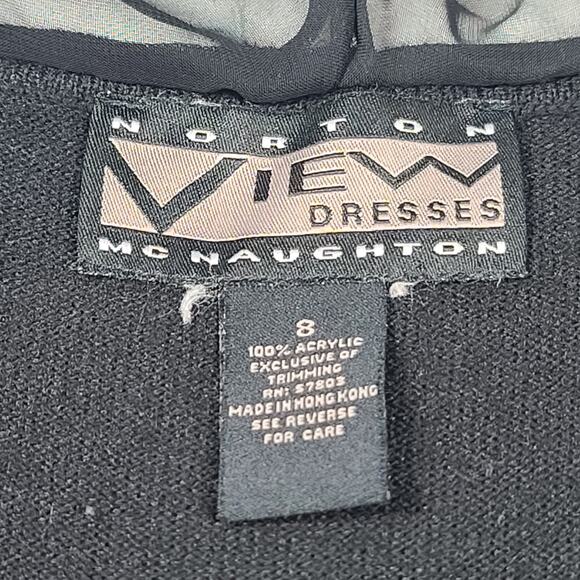 Norton Mc Naughton black vintage sweater sheer ruffle neckline Goth fairy grunge - Picture 4 of 7